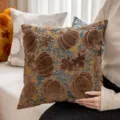 Nordic style pumpkin pillow cover 3D cut velvet decorative throw pillow for sofa bed home decor - 45*45cm / Coffee