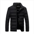 Herren Winter Gesteppte Jacke Stehkragen Warme Freizeit Mantel Schwarz Variante - M / Oberteile / Schwarz