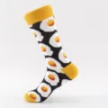 Herren Große Socken Wadenlang Lustige Spiegelei Muster Gelbe Ferse Zehe Baumwolle Mode - Herren Übergröße / Spiegelei