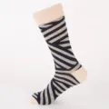Men's Long Winter Cotton Socks Grey Striped Thermal Big Size Thickened Tube Socks - Plus Size (Size 41-48) / Three Strands
