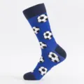 Herren blaue Fussball Muster Wade Baumwoll Socken Freizeitsport Socken Variante Neu - Herren Übergröße / Fußball