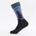 Herren Übergröße Freizeitsocken mit UFO Tannenbaum Motiv, bequemer Baumwollstoff. - Herren Übergröße / Baum/Außerirdischer