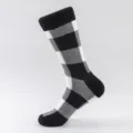 Herren Karomuster Baumwolle Socken schwarz weiss grau Winter Freizeit Crew Socken Gr 47 - Herren Übergröße / Karo
