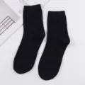 Calzini da uomo in cotone nero tinta unita a metà polpaccio classici calzini business - Taglia unica (39-45) / Blu navy
