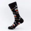Herren Baumwoll Socken mit Whiskey und Zigarre Muster, bequeme große Größen Strickstrümpfe. - Herren Übergröße / Zigarre