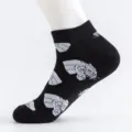 Black cotton short socks for men featuring cool mecha robot graphic pattern variant. - Plus Size (Size 40-47) / Leopard Head Decoration