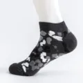 Men's camouflage low cut socks, breathable cotton ankle socks for daily sports size 45-48. - Plus Size (Size 40-47) / Camouflage