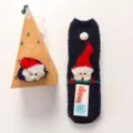 Christmas fluffy fuzzy socks winter warm home floor socks with gift box set for cozy daily wear. - Blue Santa Claus