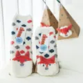 Cozy plush winter fuzzy socks with cute fox design and gift box, warm and soft floor socks. - White Fox