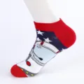 Men's cotton low cut ankle boat socks with astronaut star pattern large size 46-48 - Men's Large Size (Size 40-47) / Food Combination 1#