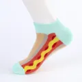 Men's funny hot dog short ankle socks, comfortable breathable cotton casual athletic socks. - Men's Large Size (Size 40-47) / Food Combination 3#