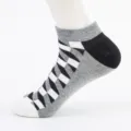 Men's short socks, plus size geometric pattern cotton ankle socks for summer and spring. - Men's Large Size (Size 40-47) / Diamond Combination 2#