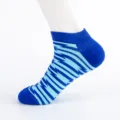 Men short athletic socks breathable blue striped ankle socks casual daily wear cotton - Men's Large Size (Size 40-47) / Plaid Combination 4#