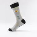 Men plus size casual mid-tube cotton socks with fun beer print, comfortable daily wear. - Men's Plus Size (40-47) / Color 3