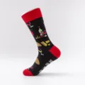 Men's Plus Size Wine And Cheese Pattern Mid Calf Cotton Socks Casual Daily Wear Comfort - Men's Plus Size (40-47) / Color 4