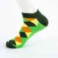 Chaussettes Courtes Homme Grande Taille Respirantes Motif Losanges Style Mode Tendance - Taille Unique (Taille 40-47) / Couleur 5