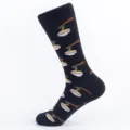 Heren zwarte nieuwigheid ramen noedel crew sokken casual katoen lange sokken dagelijks - Één Maat (EU 41-47) / Kleur 3