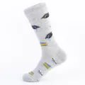 Heren grijze katoenen sokken met afstudeerhoed patroon, comfortabele lange sokken. - Één Maat (EU 41-47) / Kleur 2