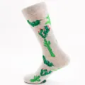 Grey Cactus Pattern Casual Crew Socks Cotton Knit Fashion Long Socks For Daily Wear - One Size (EU 41-47) / Color 5