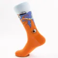 Colorful cotton crew socks featuring a playful cartoon octopus and ship design for daily wear. - One Size (EU 41-47) / Color 7