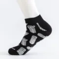 Herren schwarze Sneakersocken mit stylischem weißem Holzstamm Strickmuster lässig. - Einheitsgröße (EU 41-47) / Holzmaserung