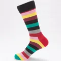 Calcetín de algodón a rayas de colores para hombre, estilo moda media cómoda y casual. - Talla Única (EU 41-47) / Color 2