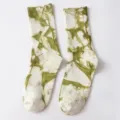 Calzini al polso in cotone tie-dye verde stile streetwear hip hop moda casual - Taglia unica (36-43) / Verde chiaro