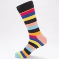 Calcetines de algodón a rayas de colores para hombre moda casual cómodos uso diario primavera - Talla Única (EU 41-47) / Color 5