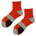 Unisex Athletische Sport Socken in Orange Grau, atmungsaktive Lauf- und Fitness Socken. - Einheitsgröße (Größe 37-44) / Orangerot