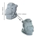 Silicone animal cake mold detail view, flexible baking tool with dimensions for DIY crafts. - Chinese Zodiac - Horse / Gray