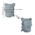 Silicone pig baking mold, cartoon animal cake mold with dimensions for DIY dessert making. - Zodiac - Pig / Gray
