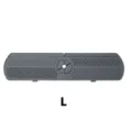 Grey silicone faucet splash guard mat, kitchen sink drain pad, L size countertop protector. - L / Gray