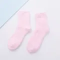 Roze pluche koraal fleece warme wintersokken voor vrouwen gezellige vloersokken variant - Kleur 2