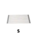 Roll-up Dish Drying Rack Stainless Steel Kitchen Sink Drainer Compact S Size Gray - 47cm 9-Tube Drain Rack