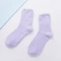 Einfarbige warme flauschige Socken Damen, dicke Korallenfleece Winter Thermosocken. - Farbe 9