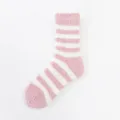 Cozy coral fleece striped fuzzy socks for women, soft warm winter home floor sleep socks. - One Size / Color 6