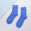 Gemütliche einfarbige flauschige warme Winterschlaf Socken für Damen im Alltag zu Hause. - Farbe 13