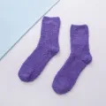 Lila flauschige kuschelige warme Socken für Damen, dicke Winterschlaf und Bodensocken Variante. - Farbe #15
