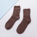 Einfarbige warme Plüschsocken für Damen, dicke kuschelige Fleece Winter Thermosocken Schlaf - Farbe #19
