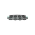 Moule à muffin en silicone 12 cavités résistant à la chaleur pour gâteaux DIY cuisine - Petit Moule à Gâteau Muffin 12 Tasses Bicolore / Gris