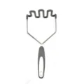 Silicone Potato Masher Kitchen Tool Wavy Stainless Steel Potato Puree Masher Cooking Gadget - Gray