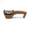 Portable wood grain kitchen knife sharpener with tungsten steel slots for home cooking tools - Knife Sharpener / Wood Grain + Black Sharpener / Wood Grain Black