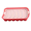 Stampo per salsicce in silicone rosso con coperchio, utensile da forno resistente al calore. - Rosso