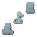 Moule à gâteau en silicone lot de 3, motifs d'animaux mignons pour pâtisserie chocolat mousse. - Moule à Gâteau Gris Set de 3 / Gris