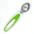 Stainless steel ice cream scoop with green white ergonomic handle kitchen fruit ball maker tool - Grass Green