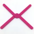 Foldable silicone insulation mat kitchen hot pad pink anti-scalding trivet portable design - Rose Red