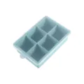 Vassoio per cubetti di ghiaccio in silicone azzurro a 6 scomparti con coperchio trasparente cucina - Coperchio in Plastica / Verde