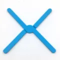 Foldable silicone trivet blue heat resistant kitchen mat for hot dishes pots items - Blue Heat Insulation Pad