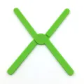 Green foldable silicone trivet mat for hot pots and pans kitchen heat resistant tool - Green Heat Insulation Pad