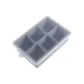 Moule à glaçons en silicone gris avec couvercle transparent, bac à glaçons carré à 6 compartiments. - Couvercle en Plastique / Gris